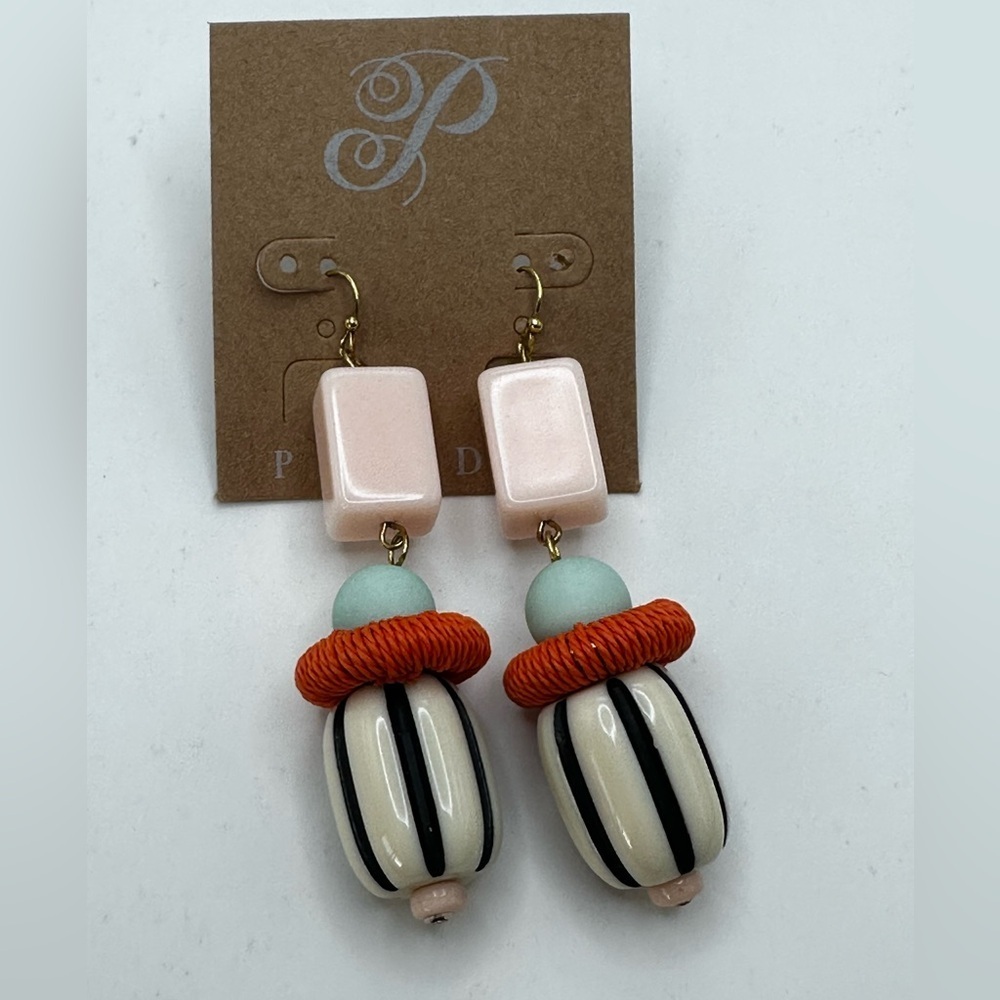 PLUNDER Dangling Statement Boho Fun With Pastel Color Beads Casual Earrings